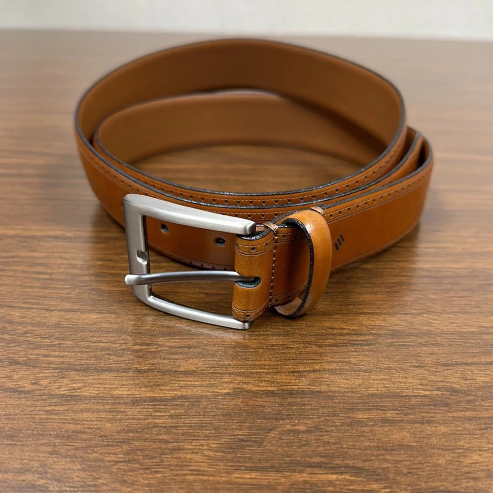 Joseph Abboud Punched Leather Belt